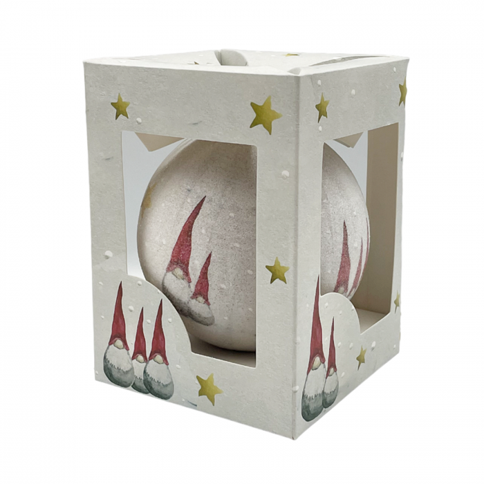 Glob de Craciun SECRET SANTA, Alb, 10cm [3]