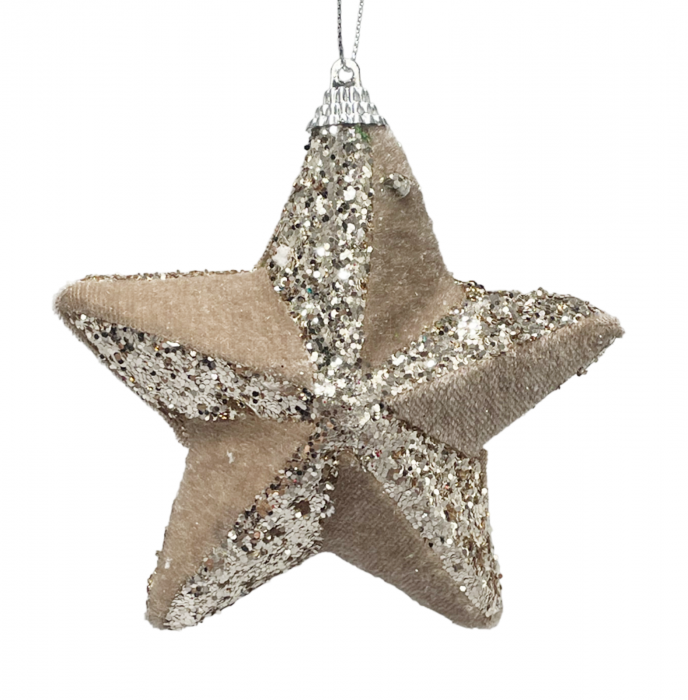 Glob de Craciun Stea BRIGHT, Sampanie, 10cm [1]