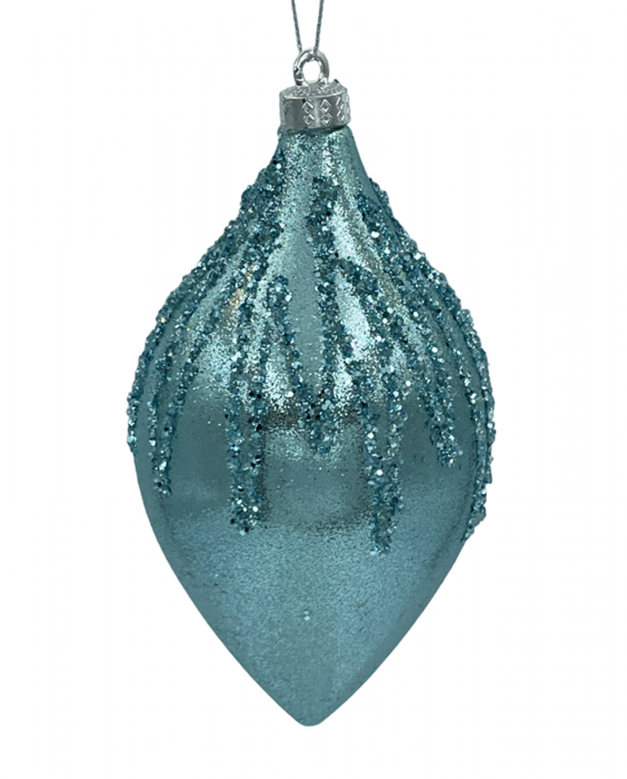 Glob de Craciun TEARS, Bleu turcoaz, 16cm [2]