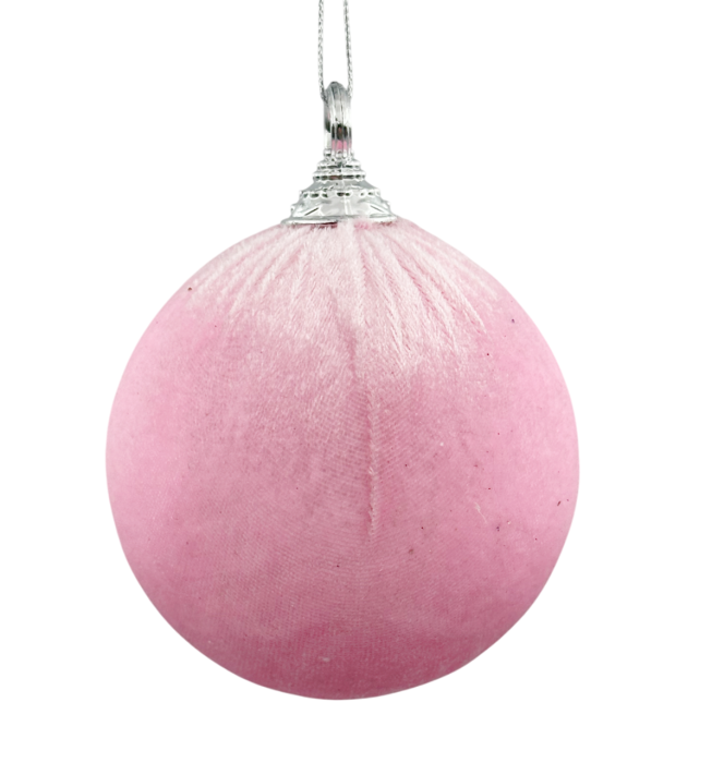 Glob de Craciun VELVET, Roz, 10cm [1]
