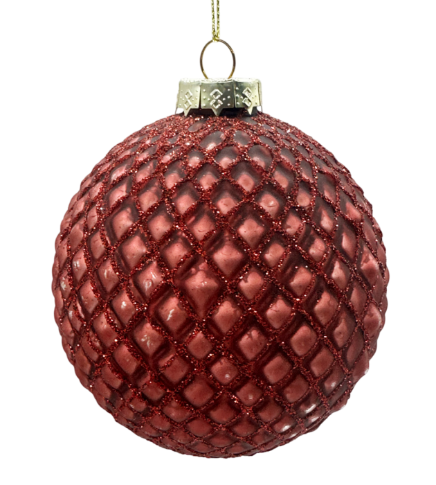 Glob Crăciun roșu cu model texturat – rafinament clasic [1]