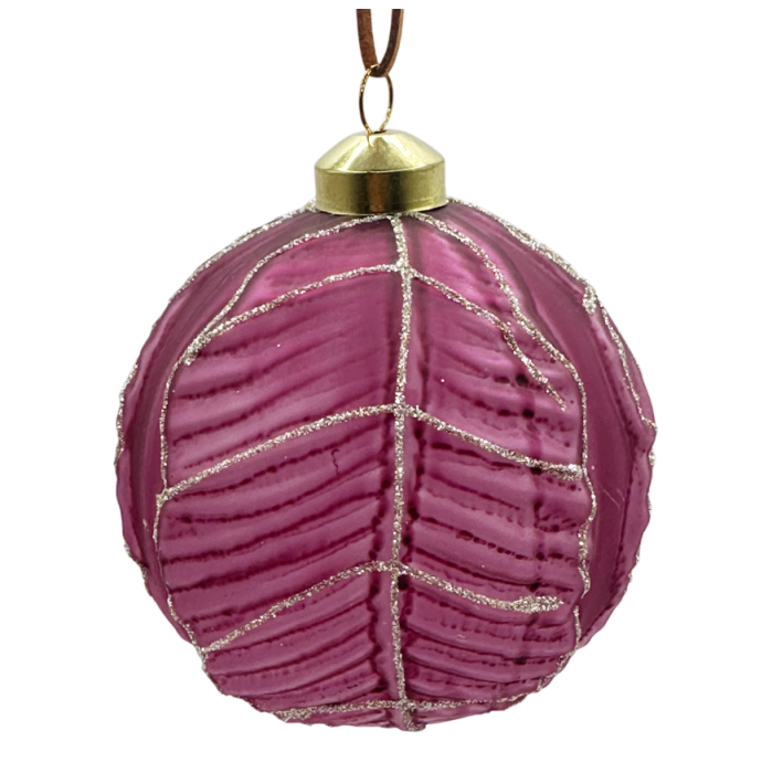 Glob de Crăciun mov prună cu dungi argintii – eleganță și rafinament [2]