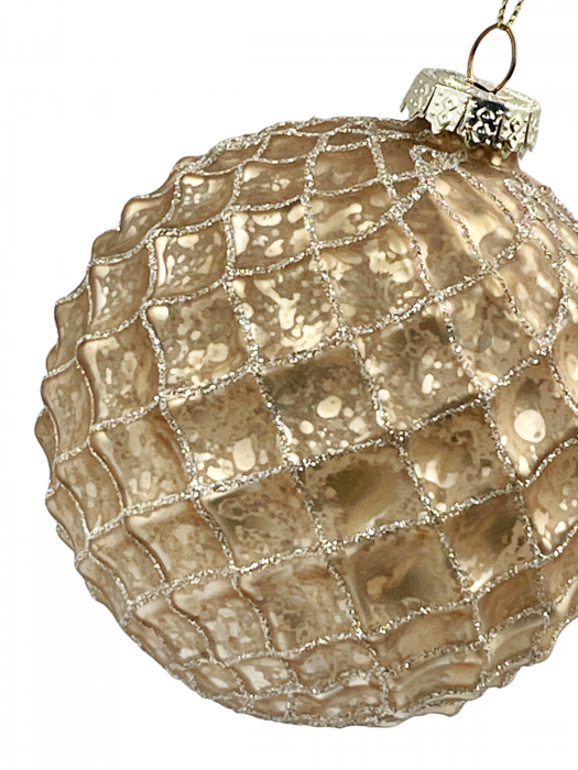 Glob din sticla LUXE DIAMOND, Auriu, 10cm [2]