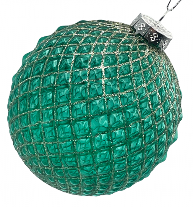 Glob din sticla LUXE DIAMOND, Verde smarald, 10cm [2]