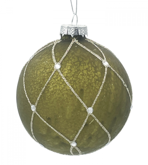 Glob din sticla LUXE FRITZ, Verde olive, 10cm [1]