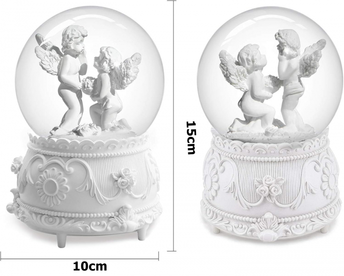 Glob muzical cu ingeri LED DIVINE, Alb, 10x15cm [3]