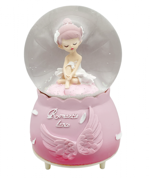 Glob muzical cu printesa LED ELISE, Roz, 10x15cm [1]