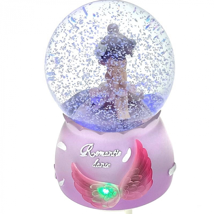 Glob muzical cu printesa LED ELISE, Mov, 10x15cm [2]