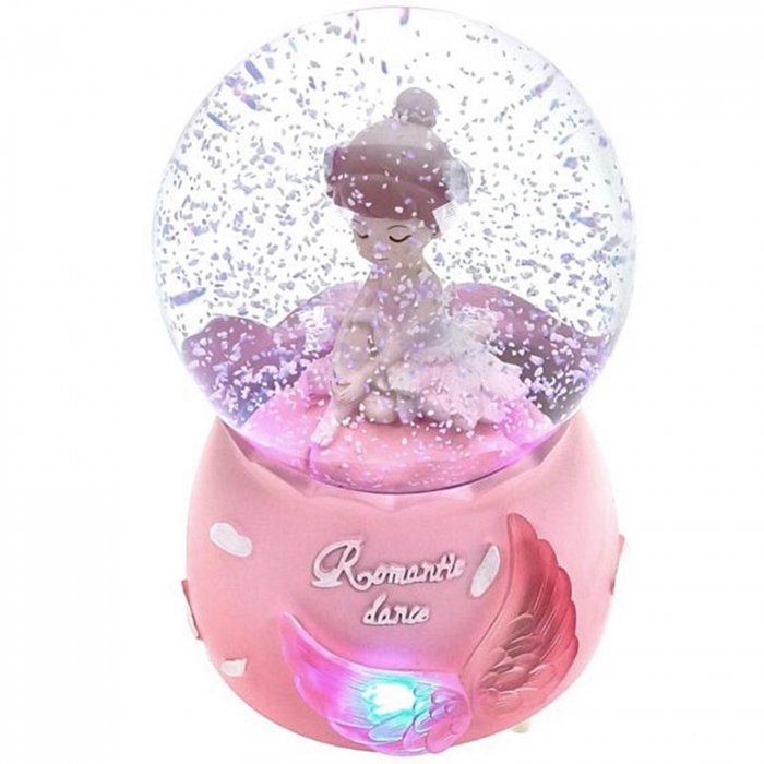 Glob muzical cu printesa LED ELISE, Roz, 10x15cm [2]