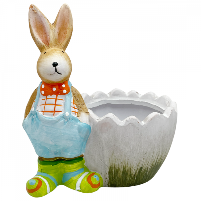 Iepure decorativ cu bol BUGSY, 13x14cm [1]