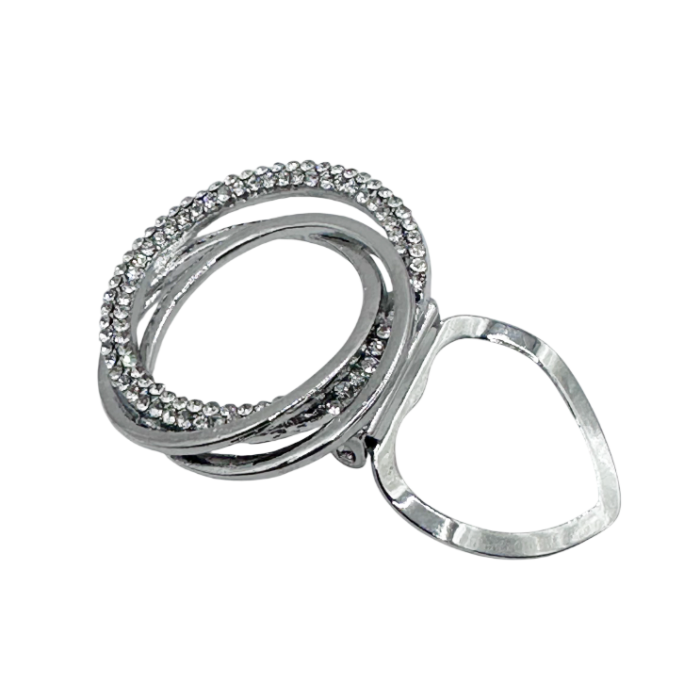 Inel pentru Eșarfă argintiu cu strasuri – Accesoriu Elegant Argintiu [3]