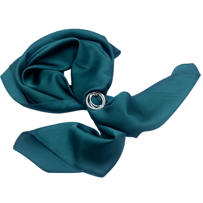 Inel pentru Eșarfă argintiu cu strasuri – Accesoriu Elegant Argintiu [2]