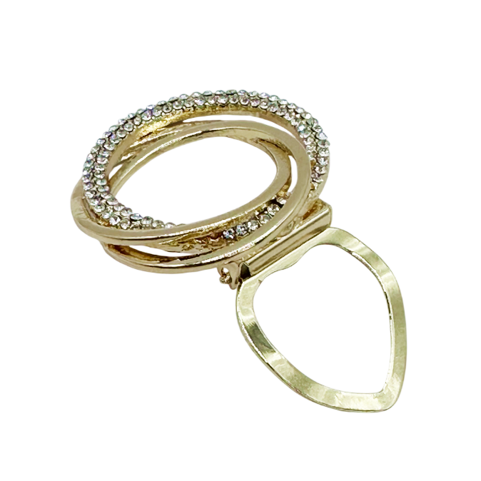 Inel pentru Eșarfă auriu cu strasuri – Accesoriu Elegant Argintiu [3]