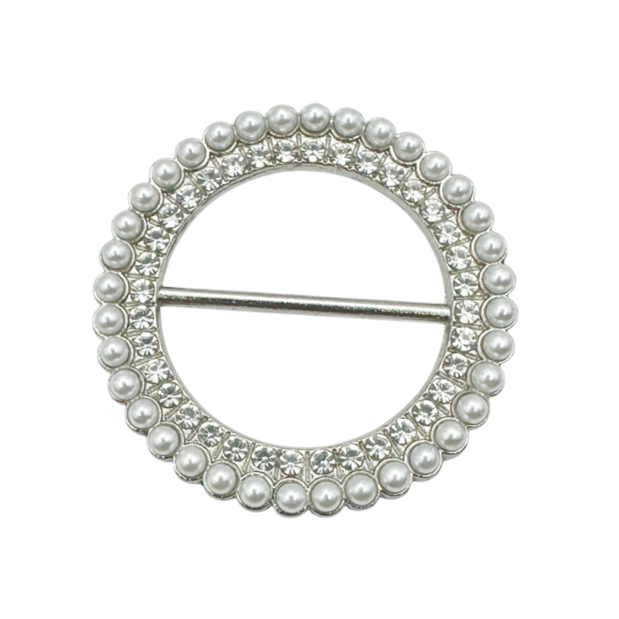 Inel pentru esarfa sau camasa SOPHIE, Argintiu, 4cm [1]