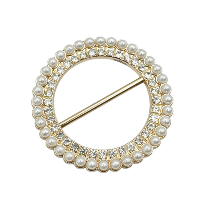 Inel pentru esarfa sau camasa SOPHIE, Auriu, 4cm [1]