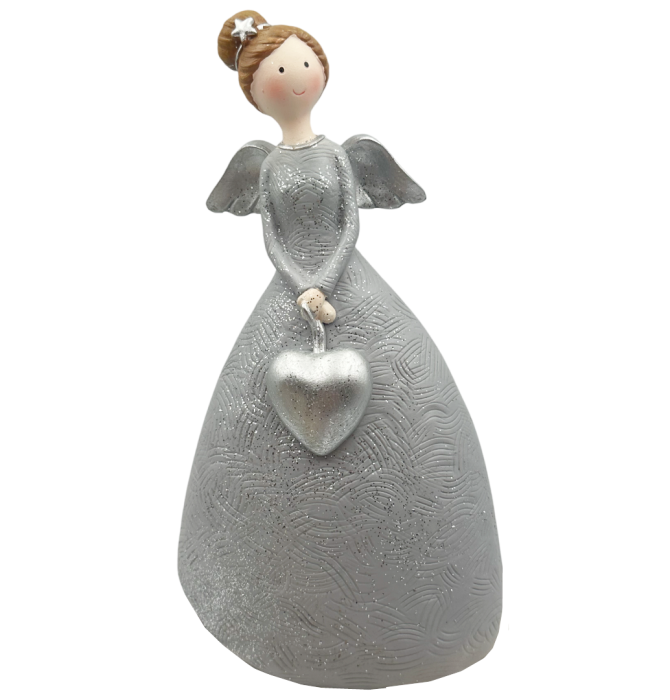 Ingeras decorativ argintiu ANGELIQUE, [1]