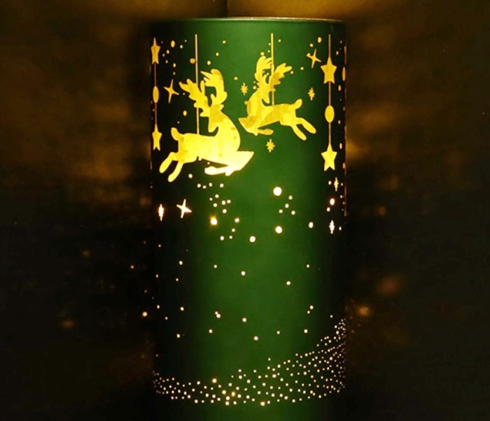 Lampă Decorativă cu LED HARMONY – Verde cu Renii Aurii [2]