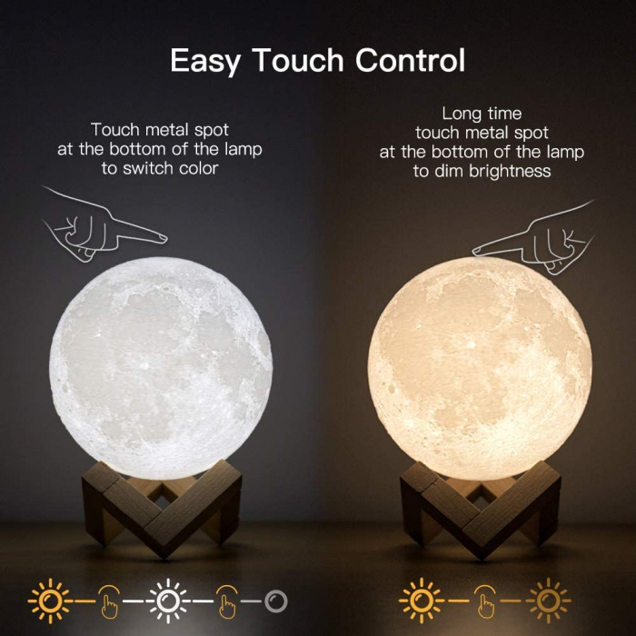 Lampa luna 3D LED Moonlight, Alb [3]