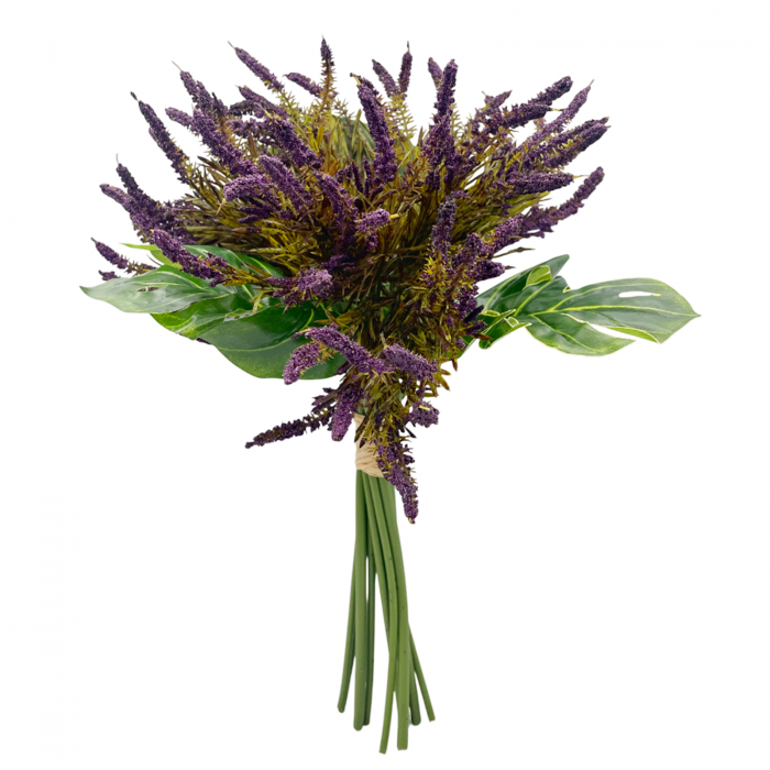 Buchet Lavanda artificiala cu frunze tropicale EMILY, 35cm [1]