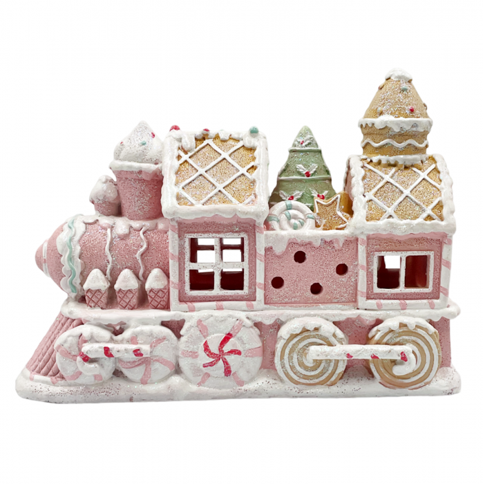 Locomotiva cu lumina LED CANDYLAND, Roz, 23cm [3]