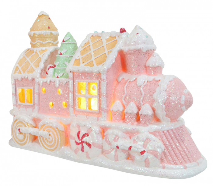Locomotiva cu lumina LED CANDYLAND, Roz, 23cm [2]