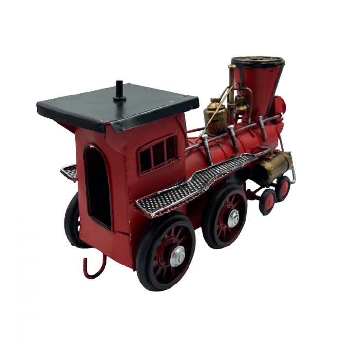 Locomotiva metal ANTIQUE, Rosu, 26cm [3]