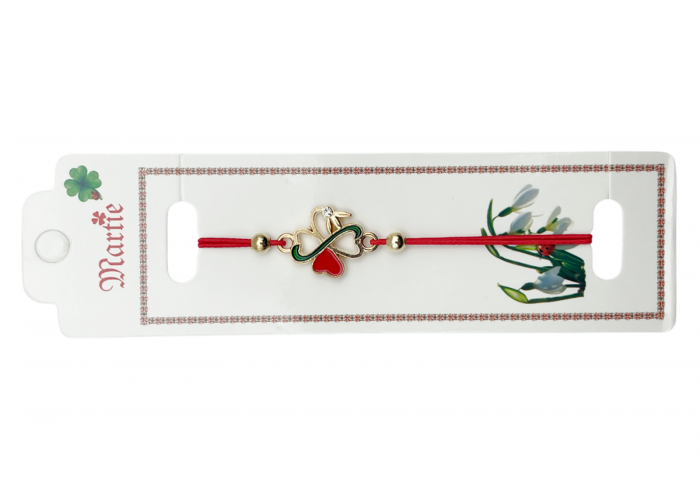 Martisor - Bratara snur elastic cu inimioara, INFINITY [2]