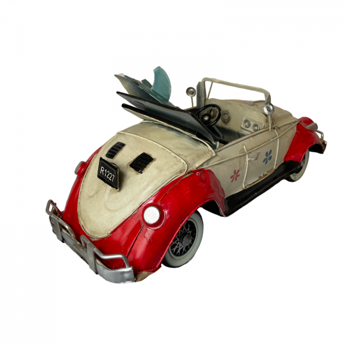 Masina retro SURF BEETLE, Rosu, 33x15cm [2]