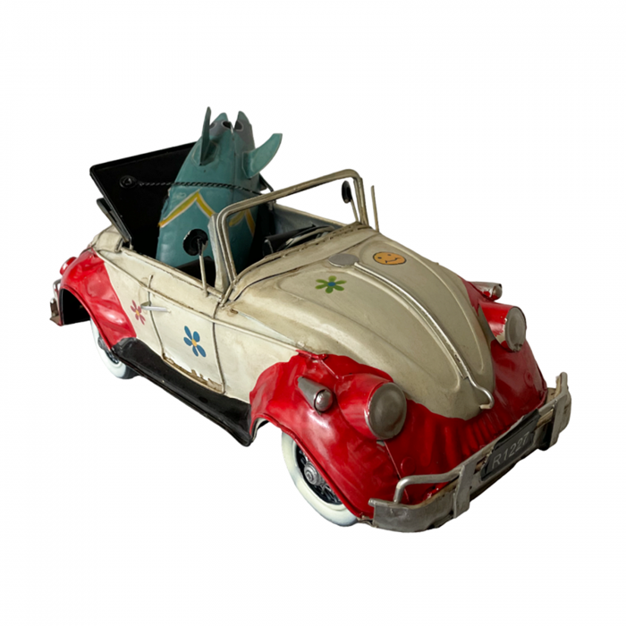 Masina retro SURF BEETLE, Rosu, 33x15cm [4]