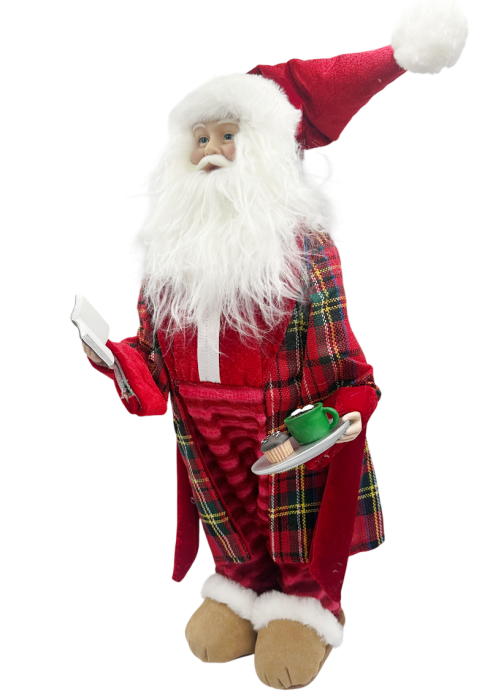 Figurină Moș Crăciun cu halat si cană de cafea JOY [2]