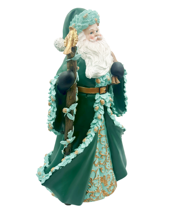 Figurină Moș Crăciun verde–turcoaz cu toiag IMPERIALE [2]