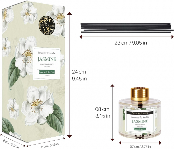 Odorizant camera cu betisoare JASMINE, S&S India, 120 ml [4]