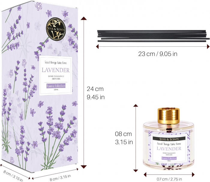 Odorizant camera cu betisoare LAVENDER, S&S India [4]