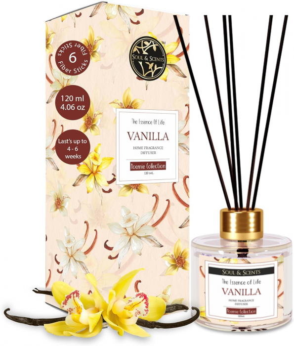 Odorizant camera cu betisoare VANILLA, S&S India, 120 ml [5]