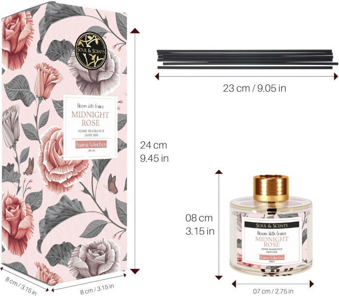 Odorizant camera cu betisoare MIDNIGHT ROSE, S&S India [3]