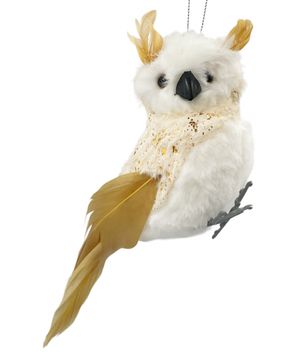 Ornament brad Bufnita MATTY, Alb, 20cm [1]
