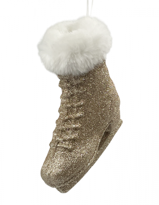 Ornament brad Craciun Patina CRYSTAL, Sampanie, 11cm [1]