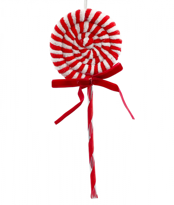 Ornament brad Craciun Acadea JOLLY, Rosu Alb, 9x23cm [1]