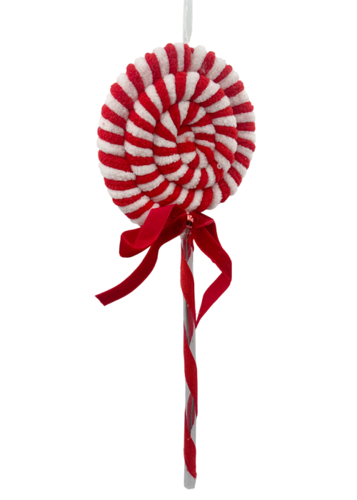 Ornament de Crăciun acadea roșu cu alb – decor dulce și festiv [1]