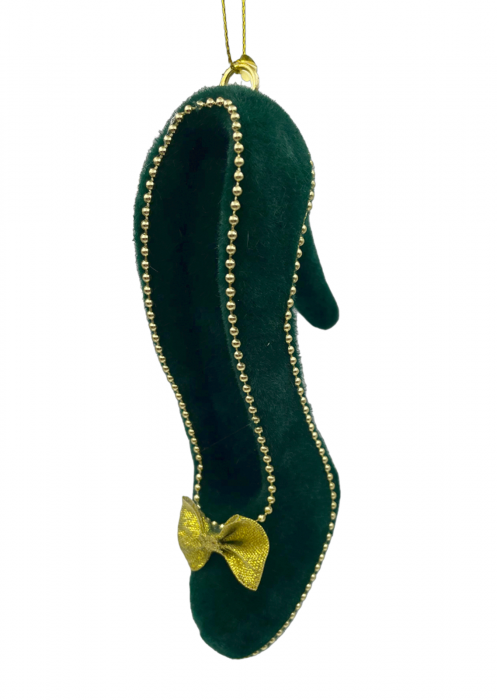 Ornament brad Craciun Pantof CHARM, Verde, 14cm [3]
