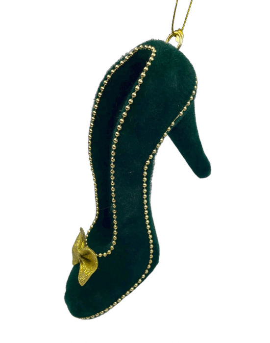 Ornament brad Craciun Pantof CHARM, Verde, 14cm [2]