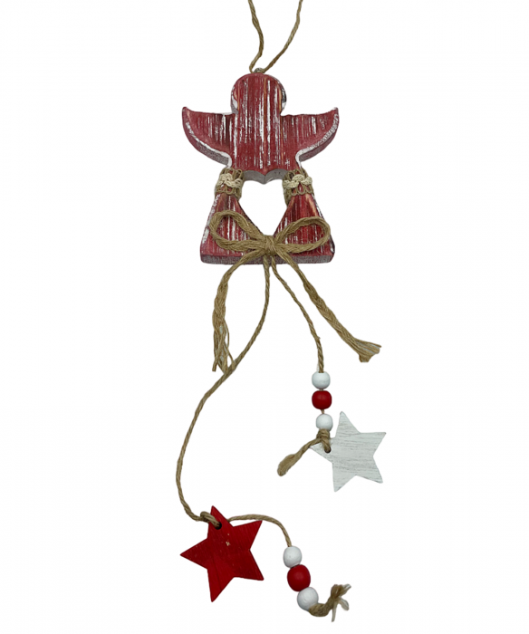 Ornament Craciun inger ELLIE, Rosu, 35cm [2]