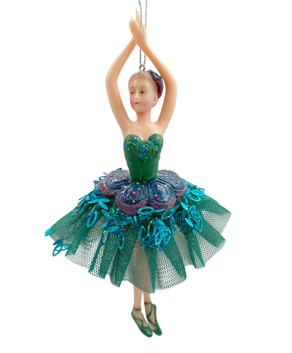 Ornament brad Craciun Balerina JOLIE, Verde, 17cm [1]