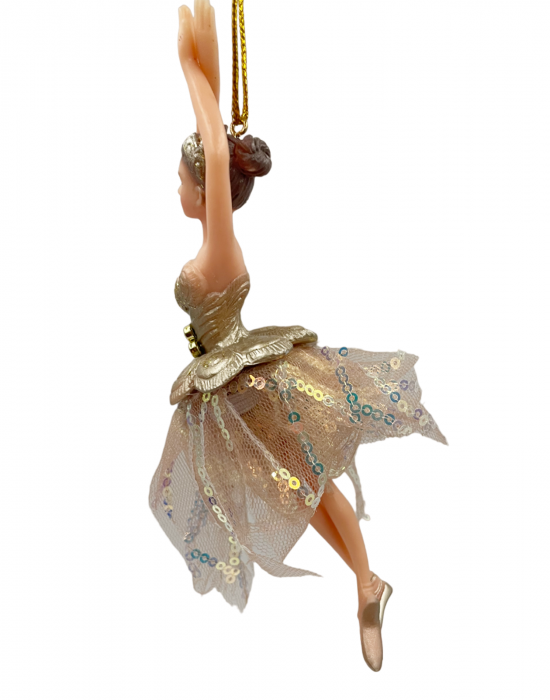 Ornament brad Craciun Balerina MYRA, Auriu, 17cm [2]
