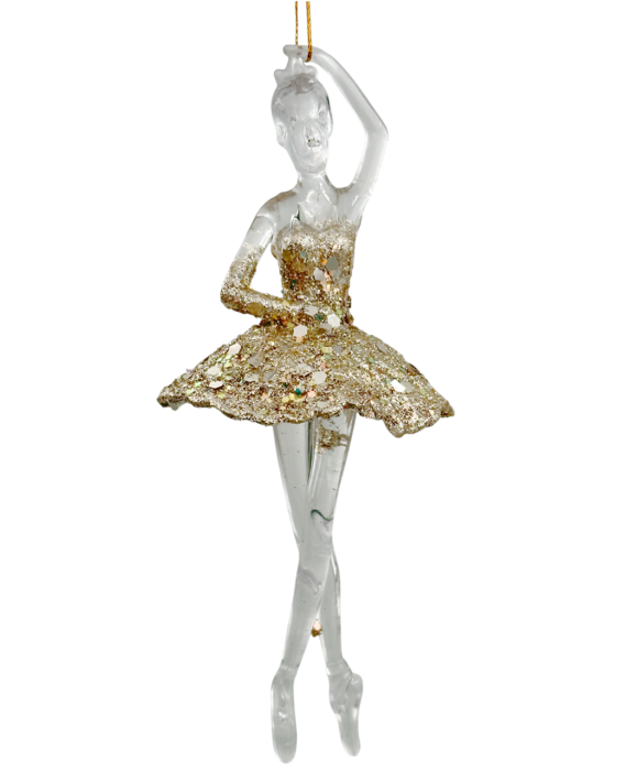 Ornament brad Craciun Balerina MYRA, Auriu, 17cm [1]
