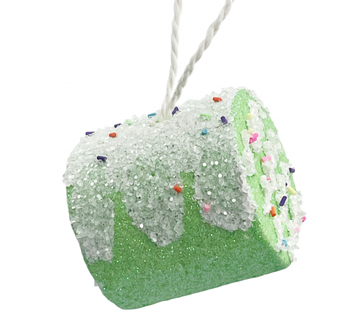 Ornament brad Craciun Prajitura SWEETY, Verde, 6cm [2]