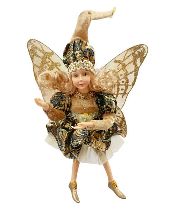 Ornament brad Craciun Zana FAY, Verde/ Auriu, 15x30cm [2]