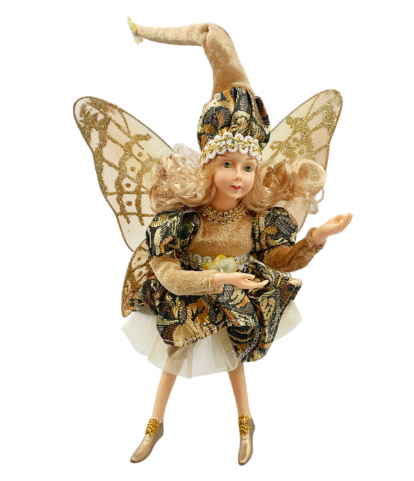 Ornament brad Craciun Zana FAY, Verde/ Auriu, 15x30cm [1]