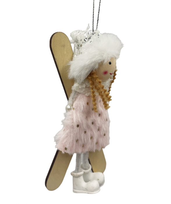 Ornament brad Craciun HOLLY, Roz, 13cm [2]