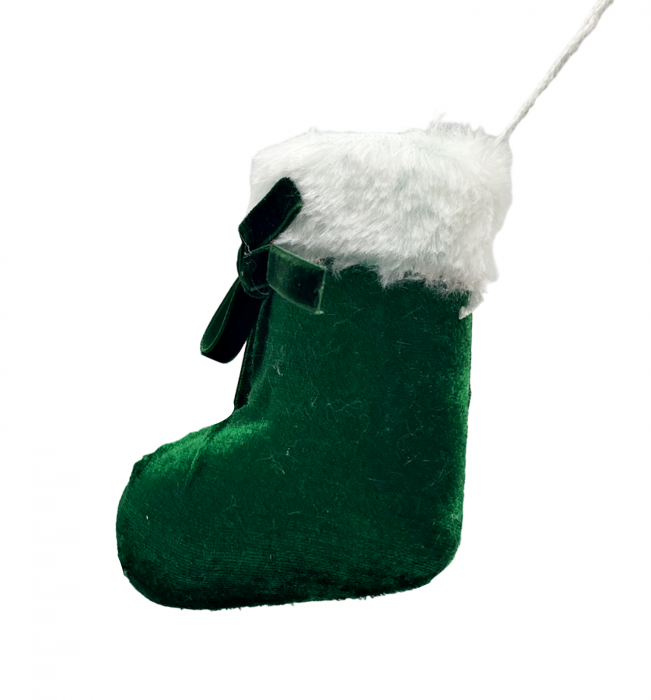 Ornament brad Craciun Soseta CHARM, Verde, 13cm [2]
